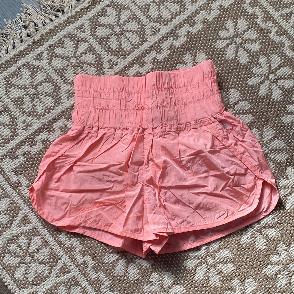 FP High-Waist Pink Women’s Smocked Shorts